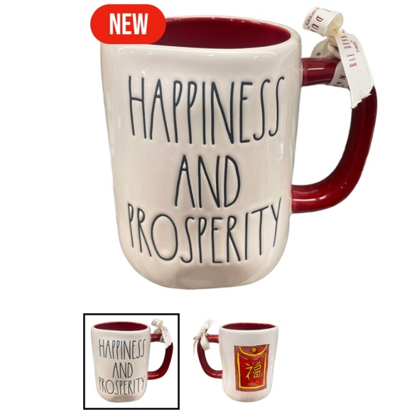 Rae Dunn Happiness and Prosperity Mug, Chinese New Year, double sided, 2023 New - Picture 2 of 12